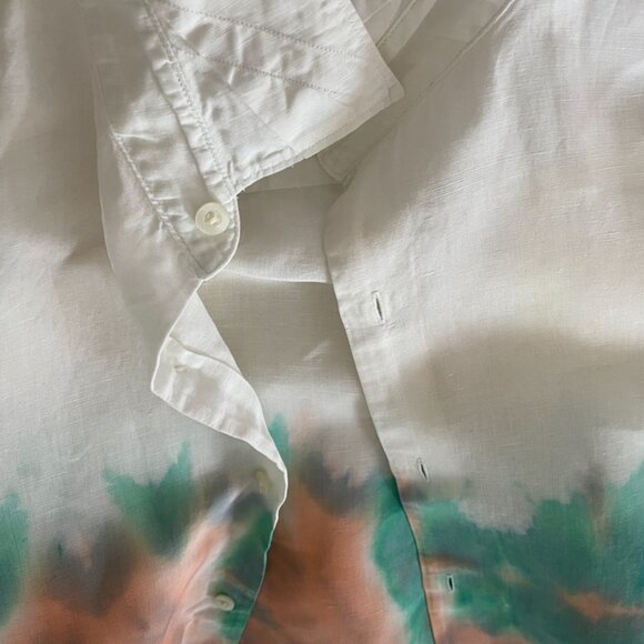 🎨 Free Speech Glitch Dyed Linen Shirt – Artfully Undone, Effortlessly Cool - Picture 10 of 14